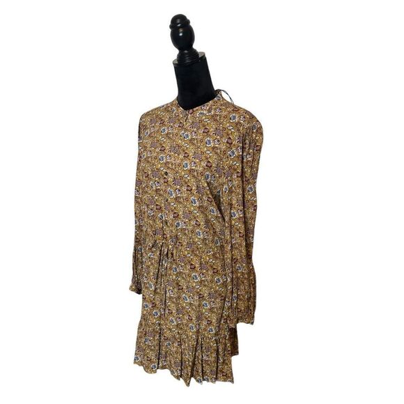 Rebecca Minkoff Helen Floral Dress in Golden Yellow Size Medium NWT - Picture 9 of 16